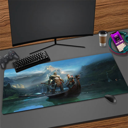 Gaming God of War Mouse Pad 80x30 Computer Accessories Mousepad Xxl Game Mats Deskmat Gamer Desk Mat Mause Anime Office Pc Pads