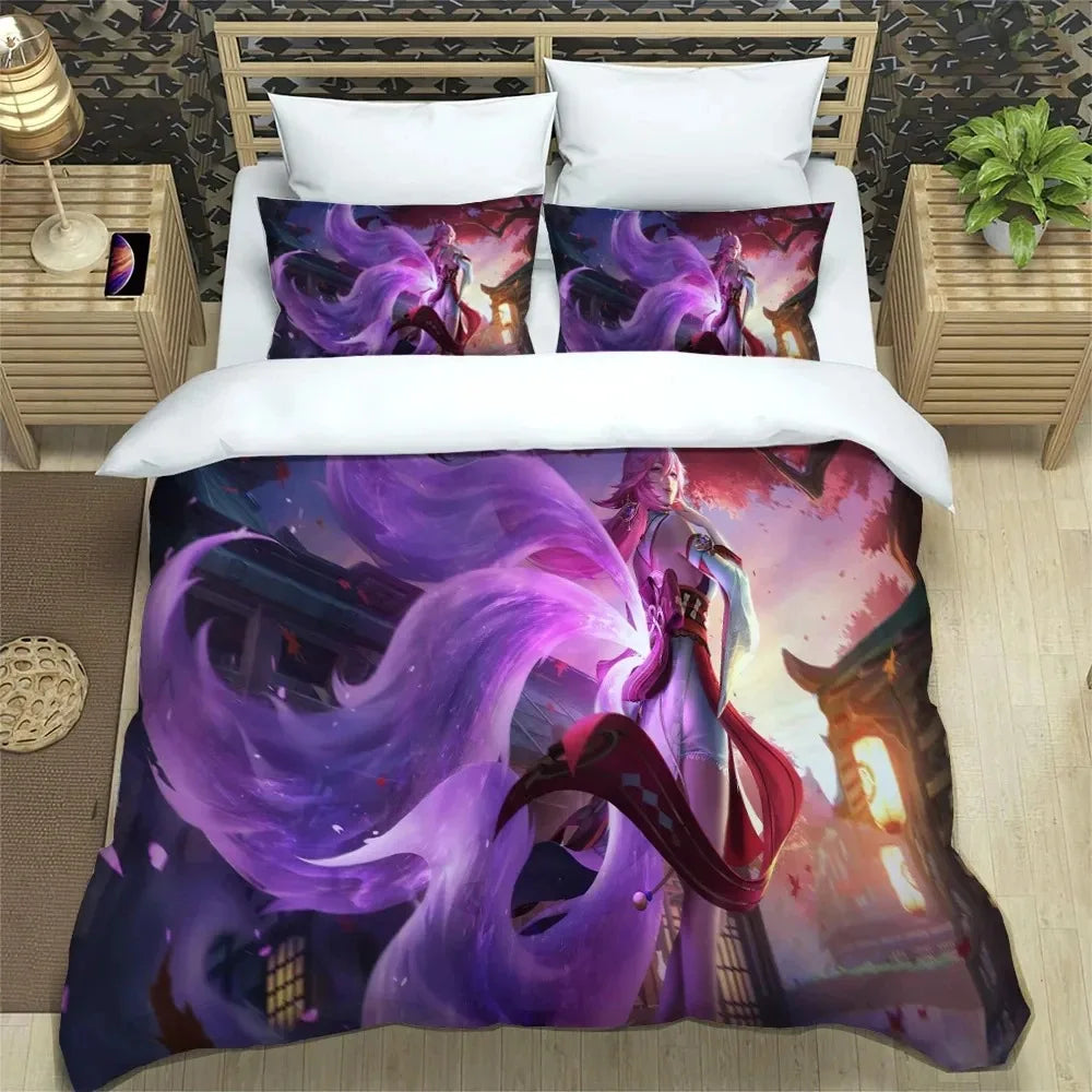 Anime Genshin Impact Bedding Set Boys Girls Twin Queen Size Duvet Cover Pillowcase Bed Kids Adult Fashion Home Textile