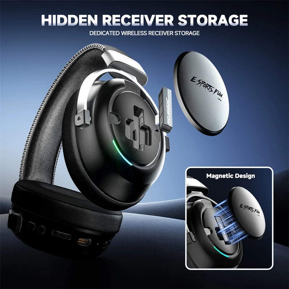 New Wireless Gaming Headphone, Bluetooth 6.0, 53mm Titanium Drivers, 7.1 Virtual Surround Sound, 15ms Zero-Latency, for PC/PS5/Mobile