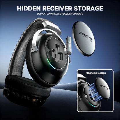 New Wireless Gaming Headphone, Bluetooth 6.0, 53mm Titanium Drivers, 7.1 Virtual Surround Sound, 15ms Zero-Latency, for PC/PS5/Mobile
