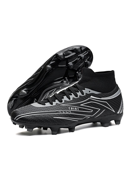 AG/FG Long Studs Soccer Shoes, PU Fabric Mixed Upper, TPU Sole Wear-Resistant Anti-Slip, Men Women Kids Youth Outdoor Sports