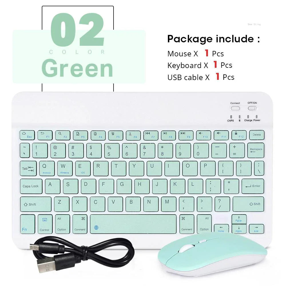 Spanish Russian Arabic Korean Portable 10 Inch Wireless Keyboard and Keyboard Set for iPad Samsung Tablet Laptop iOS Android