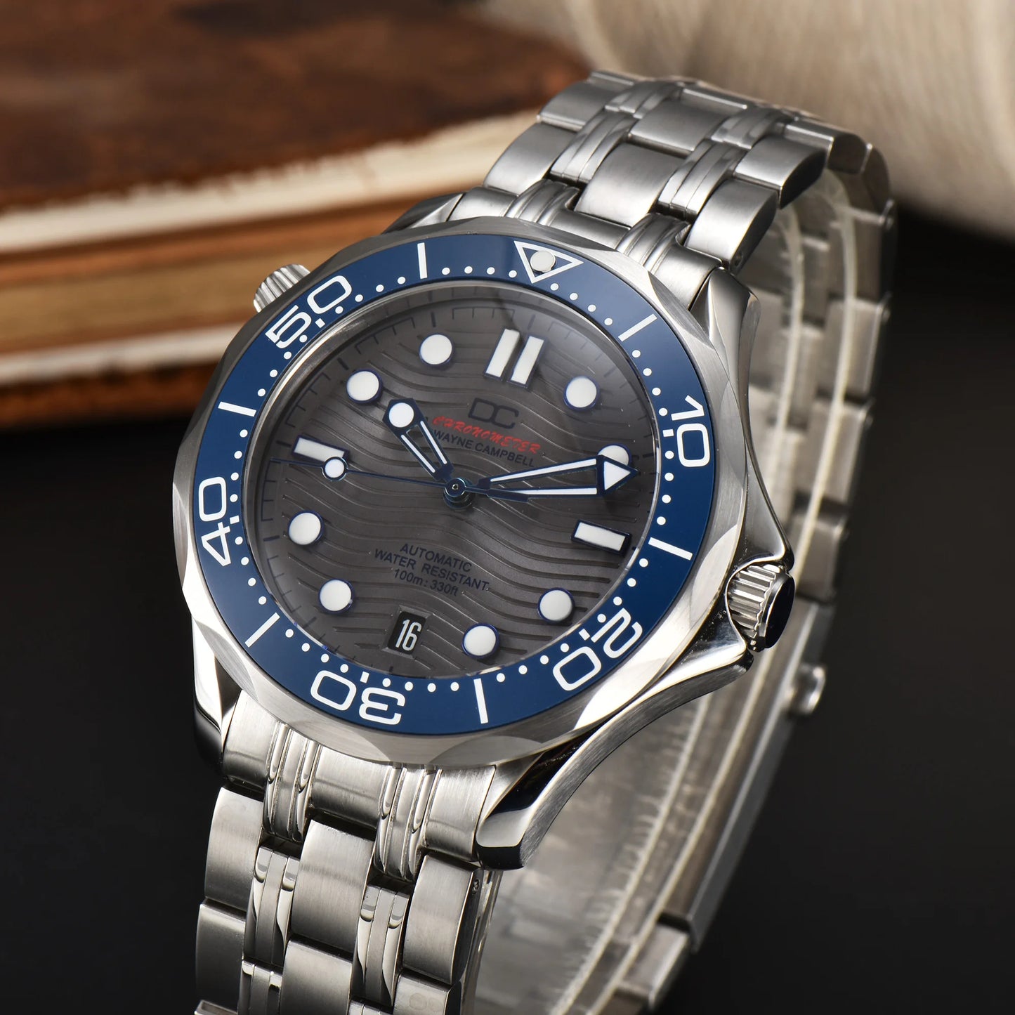 DWAYNE CAMPBELL Top Luxury NH35 Men's Automatic Mechanical Watch Ceramic Bezel Waterproof Classic Business Wristwatch