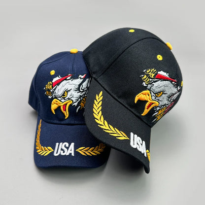 Hvedeaks Ørn Broderi Baseballkasketter Nye Herre Dame Mode Åndbar Solskærm Snapback Hardtop-kasketter Alsidige Street-ins