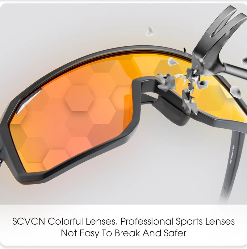 SCVCN New Outdoor Cycling Glasses Bike Sunglasses Men UV400 Eyewear Sports MTB Goggles Bicycle Women Riding Hiking Sunglasses