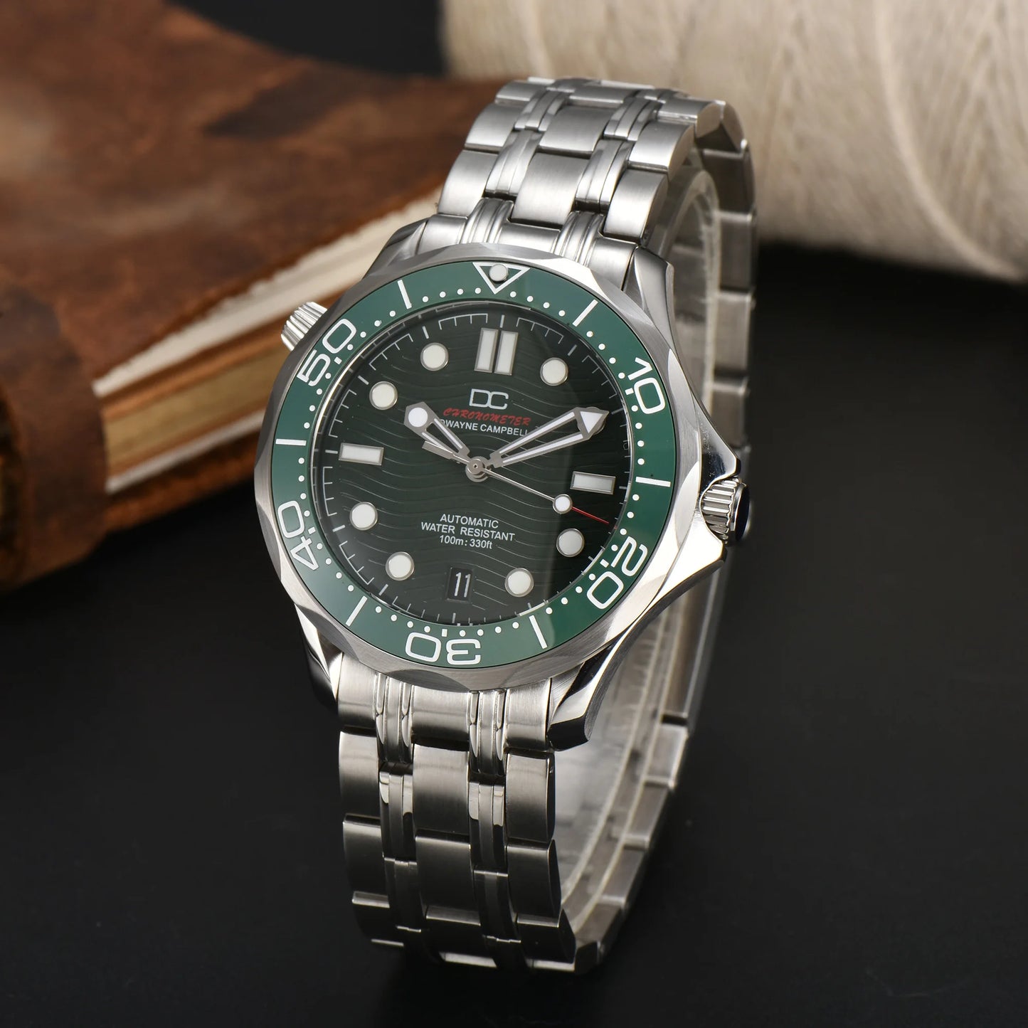 DWAYNE CAMPBELL Top Luxury NH35 Men's Automatic Mechanical Watch Ceramic Bezel Waterproof Classic Business Wristwatch