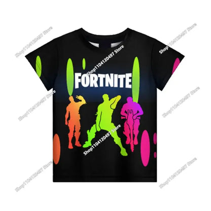 Anime Fortnite T-Shirts Girl Clothing T-Shirt Boys White Cartoon Tees Baby Summer Shirts Cute Printed Tops Costume