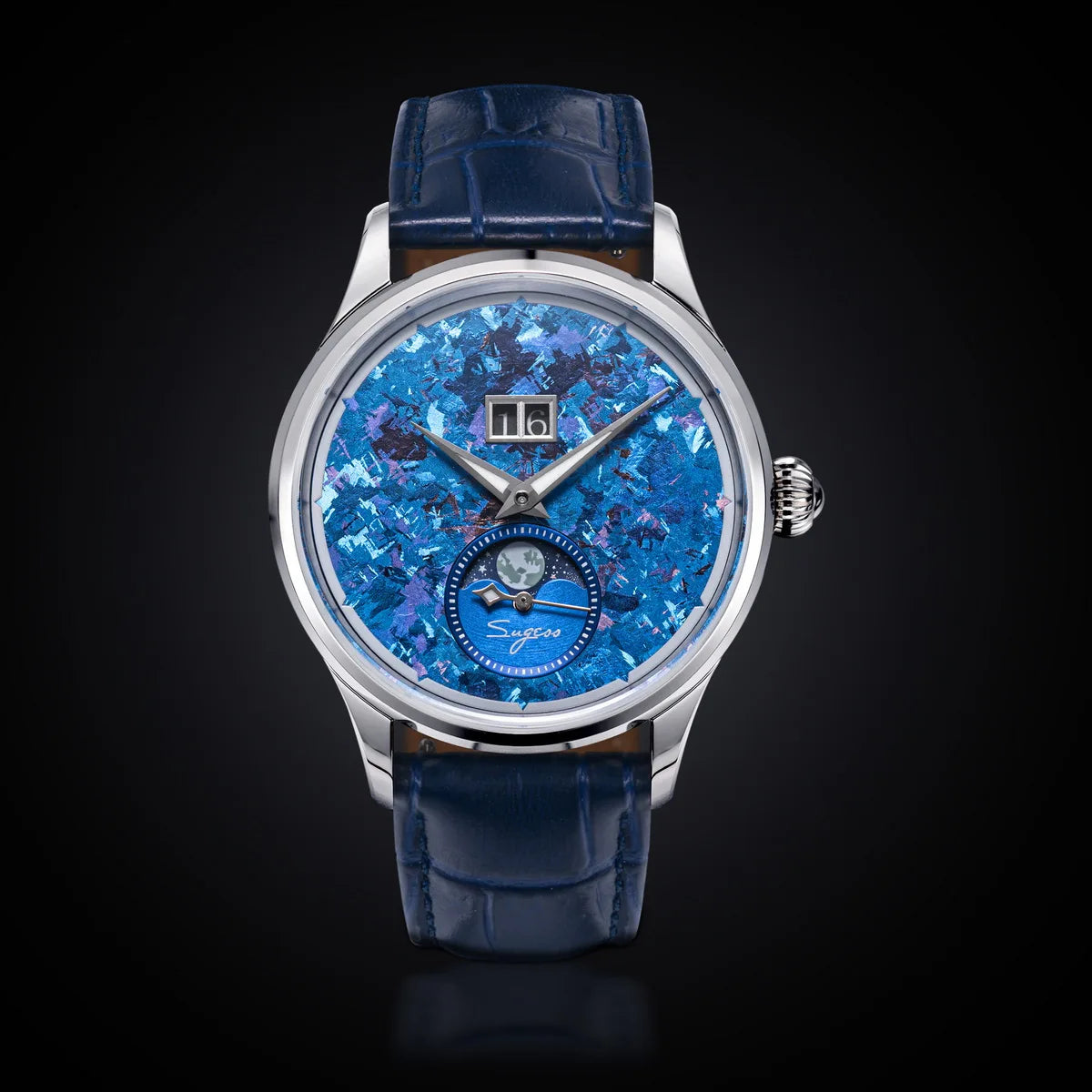 Automatic Man Watch Moon-Phase ST2528 Movement Waterproof Mechanical Wristwatches Sapphire Crystal Titanium Dials Clock S401 New