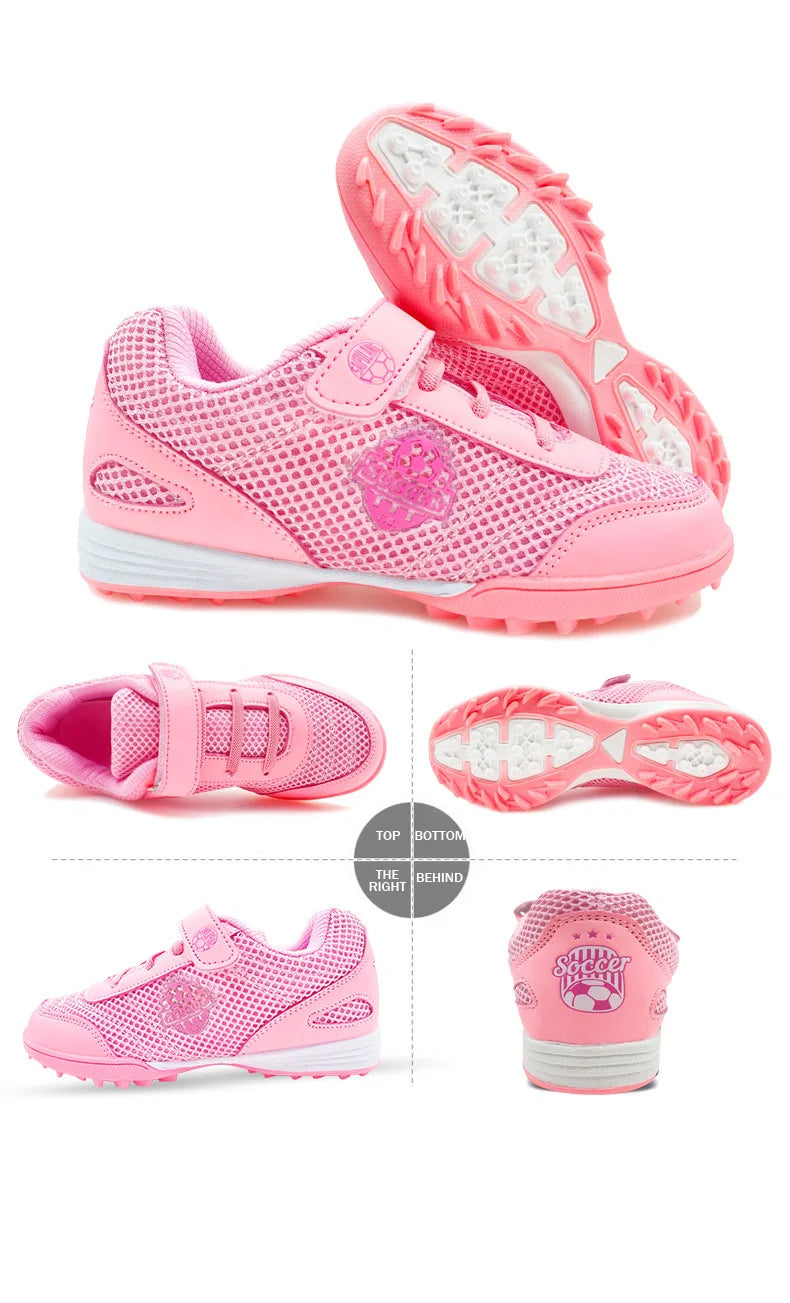 Zapatillas de fútbol infantiles para niño y niña, cierre de velcro, botas de fútbol sin tacos, calzado para principiantes de lacrosse, críquet y béisbol