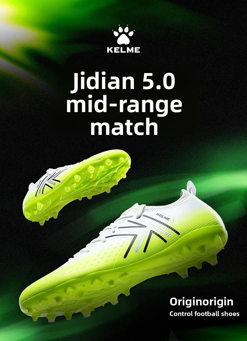 Kelme Men’s MG Soccer Cleats Indoor Short Studs Professional Match Football Boots Slip-Resistant Training Turf Shoes