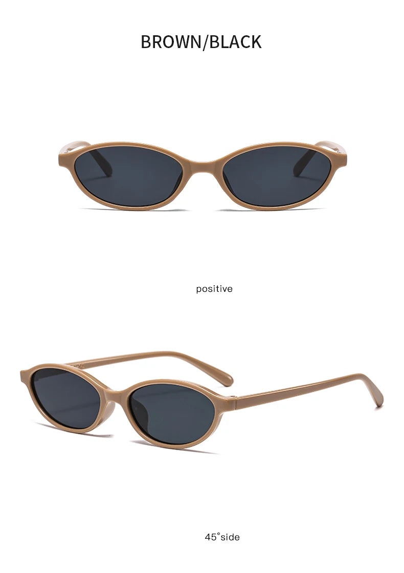 1/4pcs New Casual Elliptical Sunglasses Female Multi Color Frame Glasses Fashion Small Frame Design UV400 Sun Glasses Unisex