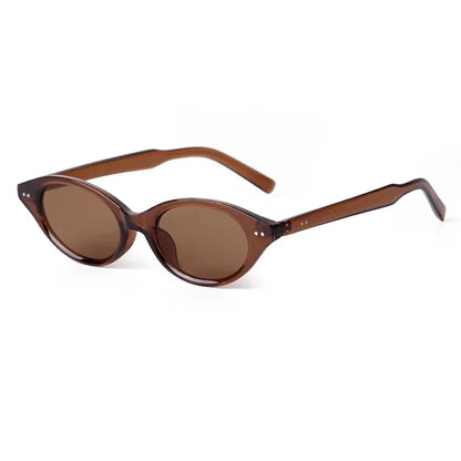 Trend Tortoise Shell Cat Eye Sunglasses 2025 Women Men Brand Designer Sun Glasses Cateye Rivets Narrow Frame Shades Female UV400
