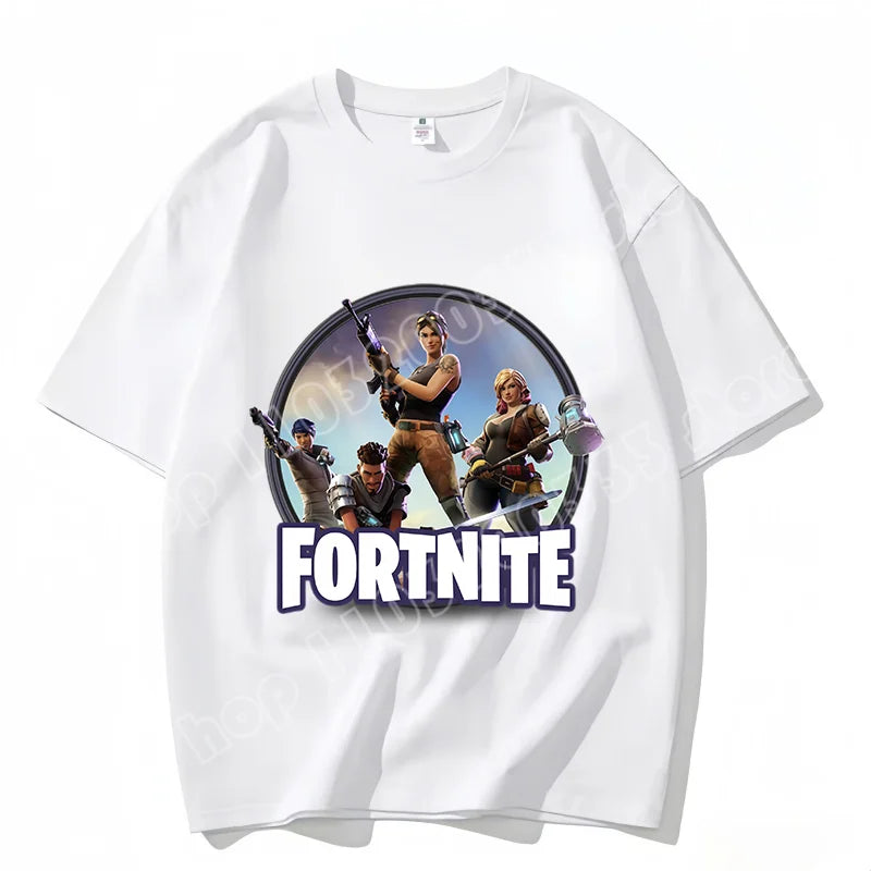 T-shirt Fortnite de gola redonda, unissexo para adulto, moda de dança do jogo, novo, em algodão puro, manga curta, perfeito para uso casual e férias