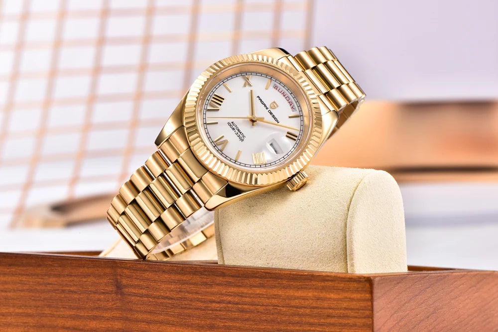 2026 New PAGANI DESIGN Rose Gold Luxury Men's Watches Automatic Mechanical Watch For Man AR Sapphire Waterproof Date Men Clock