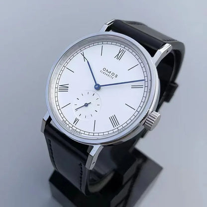 Men's 38mm automatic mechanical watch suitable for Seagull ST1701 self-winding movement, waterproof transparent back wristwatch.