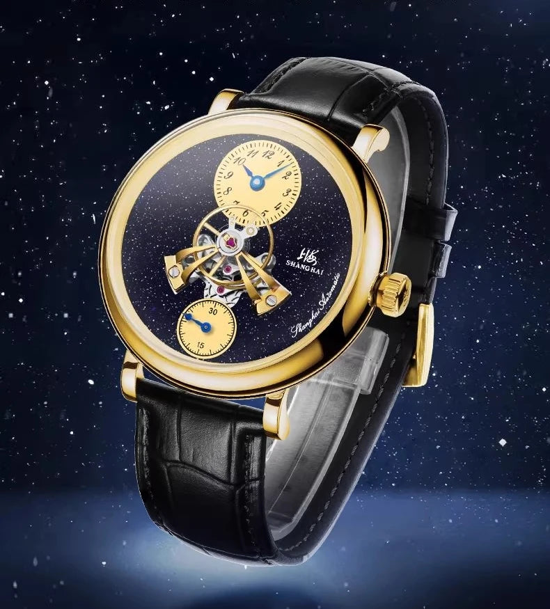 Shanghai The Bund Sky Dome Series Men's Mechanical Watch, 42mm Center Flywheel Automatic, Limited Edition Brand Watch