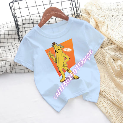 T-shirts de Criança Fortnite com Estampado de Figuras Cartoon do Jogo Fortress Night, Tops de Manga Curta para Verão, Roupa para Rapazes e Raparigas
