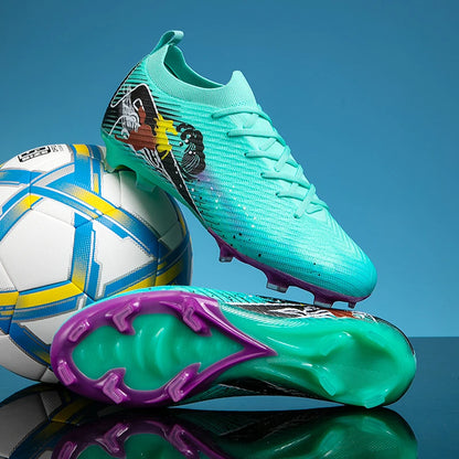 New Men Football Boots Cleats Non-Slip Match Ultralight Soccer FG Training Shoes Soccer Shoes Long Spikes Outdoor Drop Shipping.