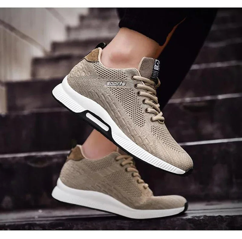 Men's Increase Insole 6CM Sports Casual Height Shoes Size 48 Men's Sneakers Elevator Shoes Hidden Heels Breathable Heightening Shoes