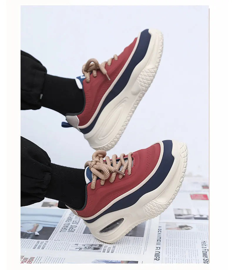Men's Casual Sports Shoes, Fashionable Thick Soled Skateboarding Shoes, Trendy and Comfortable Men's Shoes Suitable for Outdoor