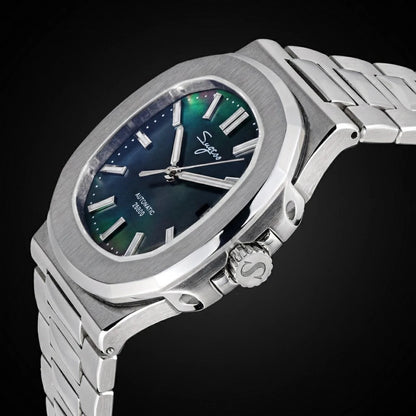 Sugess Man Watch Automatic Mechanical Wristwatches Miyota 9015 Movement MOP Dial Luminous Waterproof 5bar Bracelet Luxury S466