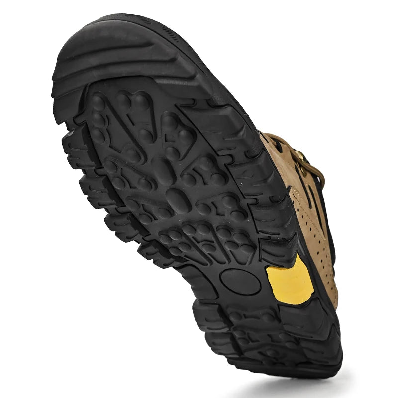 HIKEUP Comfortable Men Trekking Sneakers Male Shoes Waterproof Rubber Sole High Quality Hiking Shoes Wear-Resistant Non-Slip
