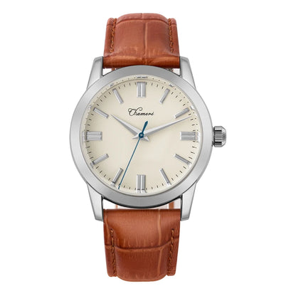 Chameri GS04 Quartz Watch VH31 Sweep Movement Business Watch Sapphire Crystal 100m Waterproof 316L Stainless Steel Vintage Watch