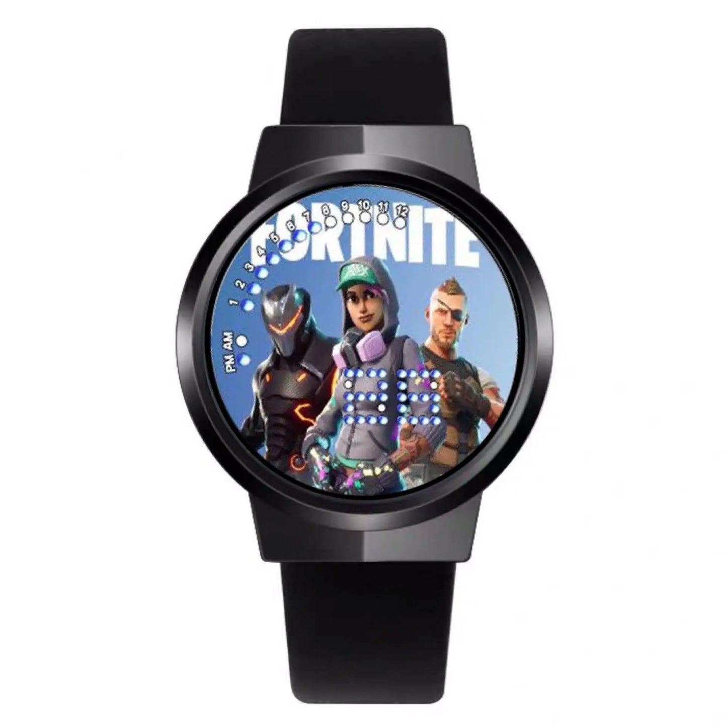 Relógio Fortnite kawaii personalizado com luz noturna LED tátil, estilo cartoon e fashion, relógio eletrónico para estudantes, presente para amigos