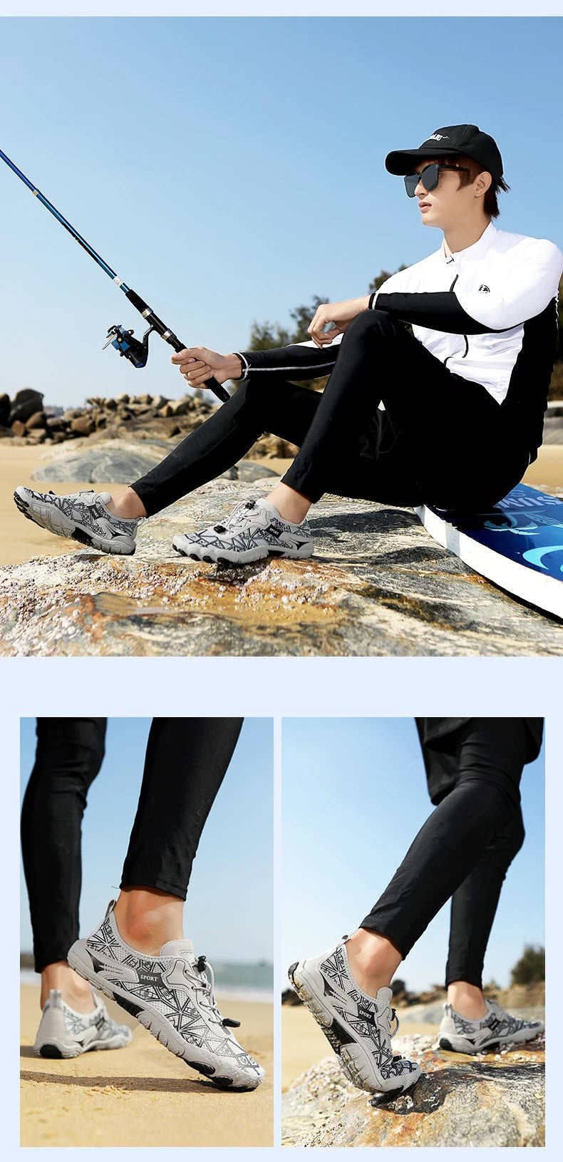 New Barefoot Wading Shoes Men Women Mesh Quick-Drying Beach Shoes Outdoor Non-Slip Swimming Shoes Unisex Water Sports Shoes