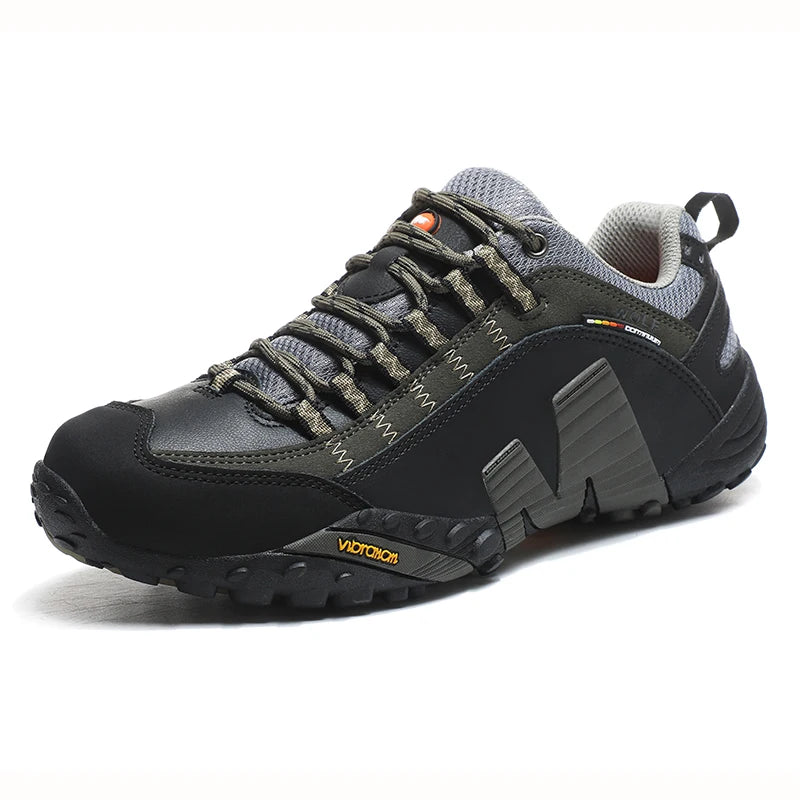 Sapatos de Trekking para Homem Outdoor Lover, Impermeáveis, Botas de Caminhada de Montanha em Couro Genuíno, Sapatos Táticos de Caça Woodland