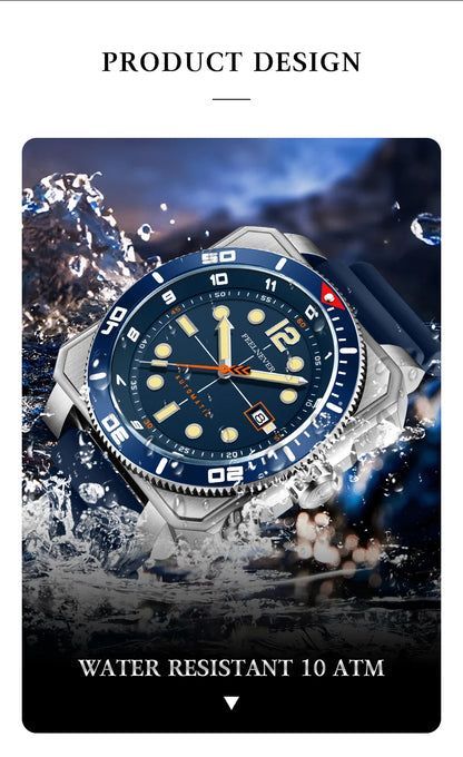 Relógio de Mergulho Automático para Homem FeelNever 8215 Movement, Super Luminoso, Aço 316, Vidro de Safira, Relógio Mecânico Desportivo Masculino