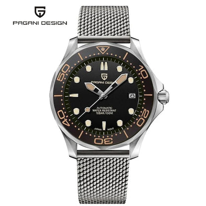 PAGANI DESIGN Men's Watches Mechanical Automatic Watch Sport Ceramic Bezel Luminous Stainless Steel Waterproof Top Watch for Men