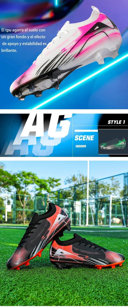 New Men's Football Boots Match Soccer Shoes FG Ultralight Drop Shipping Training Shoes Cleats Outdoor Soccer Non-Slip Long Spikes