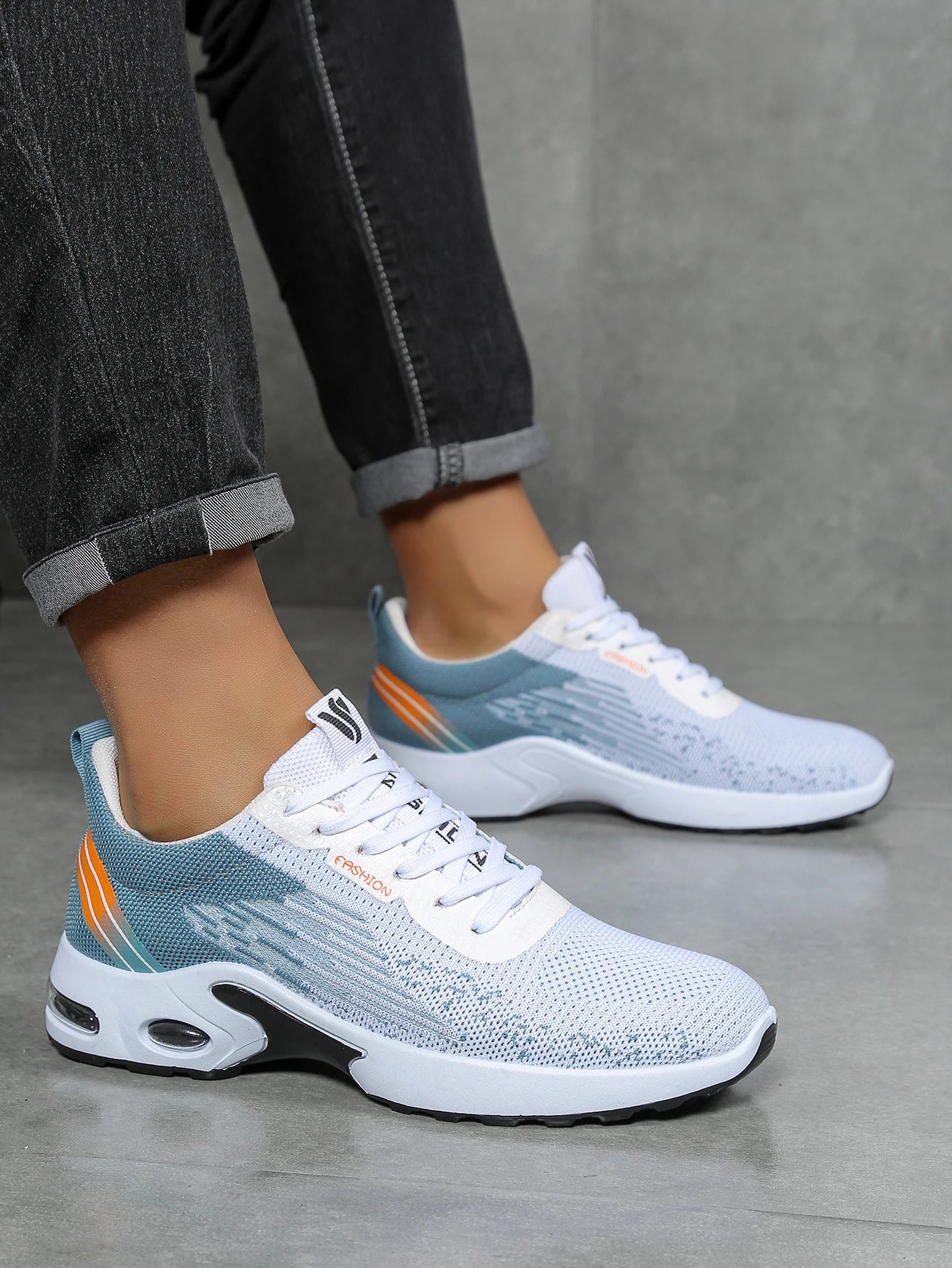 Scarpe da uomo, scarpe casual da uomo, mesh traspirante, ammortizzate ad aria, suola morbida, scarpe sportive alla moda color block