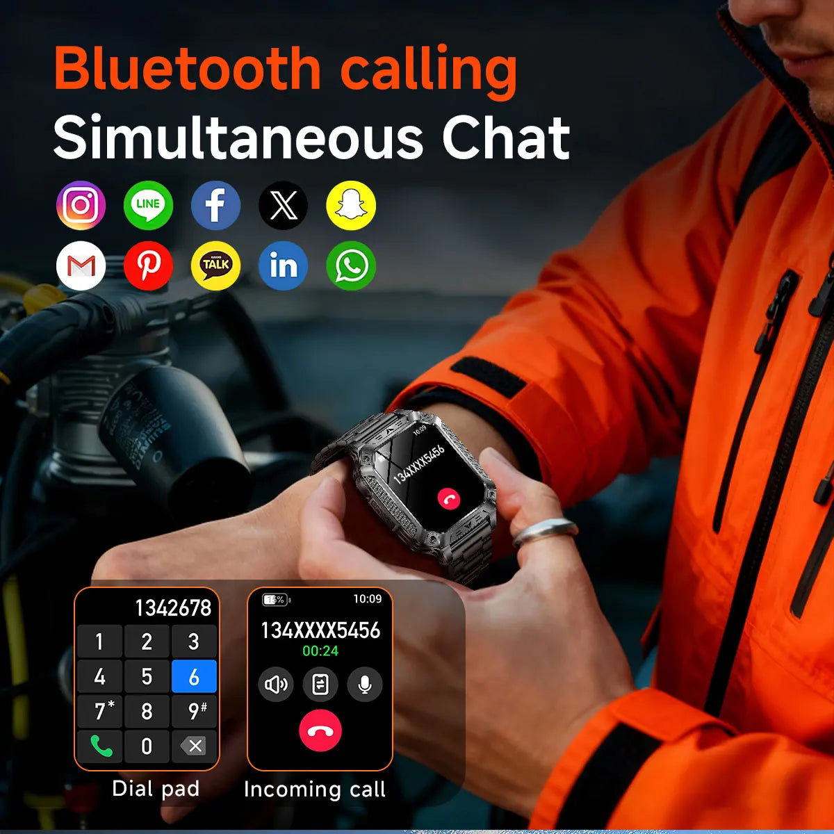 2026 TANK New 1400mAh Military GPS Smart Watch Men 2.01" AMOLED Screen 10ATM Waterproof Clock SOS Call Flashlight Smartwatch iOS