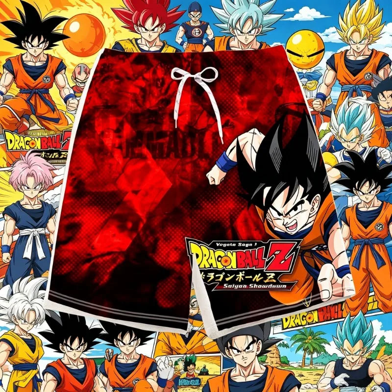 2026 Trendy Dragon Ball Printed Children's Shorts, Children's Shorts Boys' Beach Shorts Summer Quick Drying Cartoon Swim Trunks