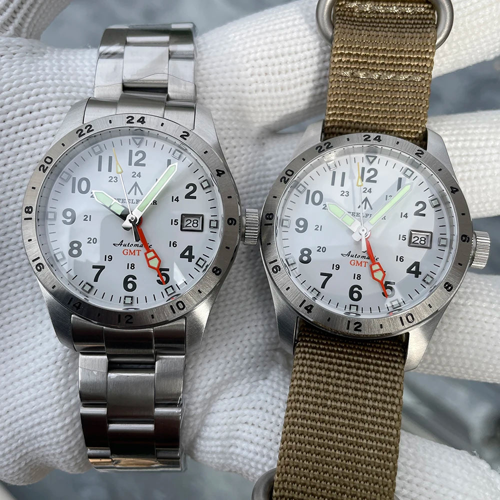 Relógio de pulso mecânico STEELFLIER Official SF792 GMT, movimento NH34, luminescência Super BGW9 C3, resistente à água até 200M, relógio de mergulho de luxo para homem