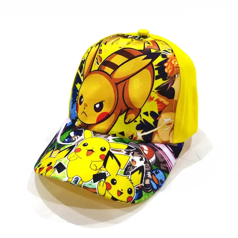 Șapcă de baseball din poliester cu figurină Pikachu din anime-ul Pokémon Go, cu imprimeu de desene animate, cu cozoroc, pentru copii, decorativă, cadou de ziua de naștere