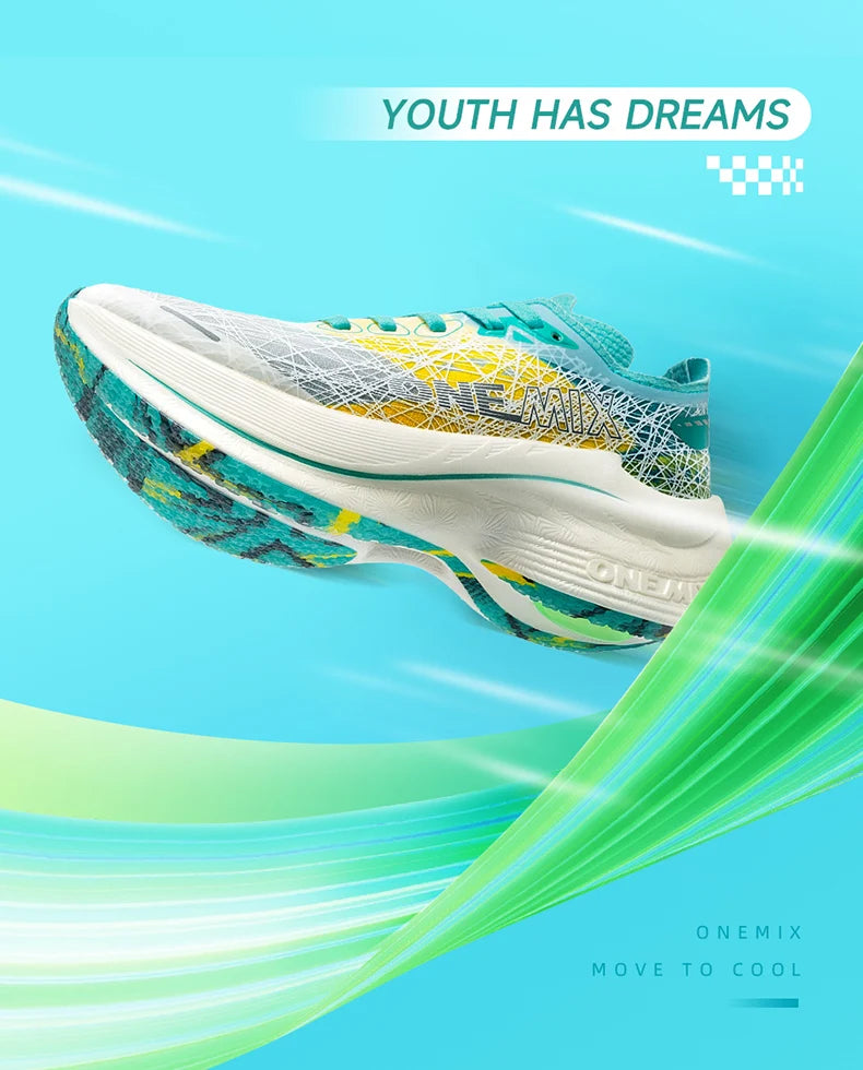 ONEMIX Carbon Fiber Plate Running Shoes Traction Shock Absorption Professional Marathon PB Racing Sports Trainers