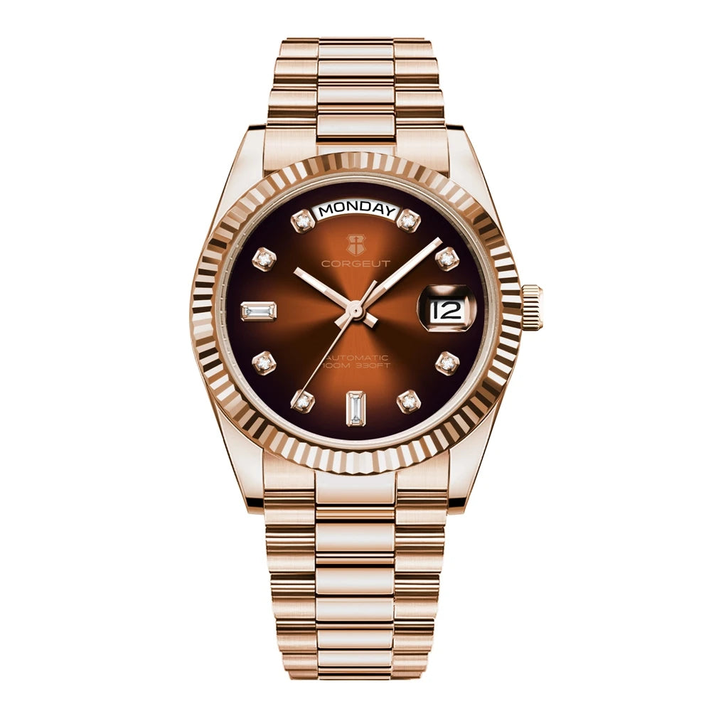 Orologio da uomo Corgeut Luxury 36MM ST1644 automatico meccanico con zaffiro, Relógio Masculino 10BAR, day, swim e dress watch