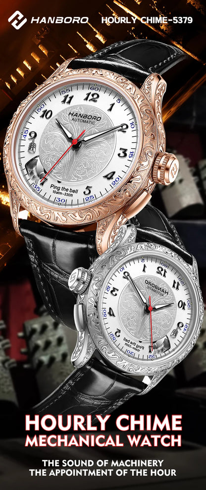 HANBORO hourly clock series men's fully automatic mechanical watch 5379