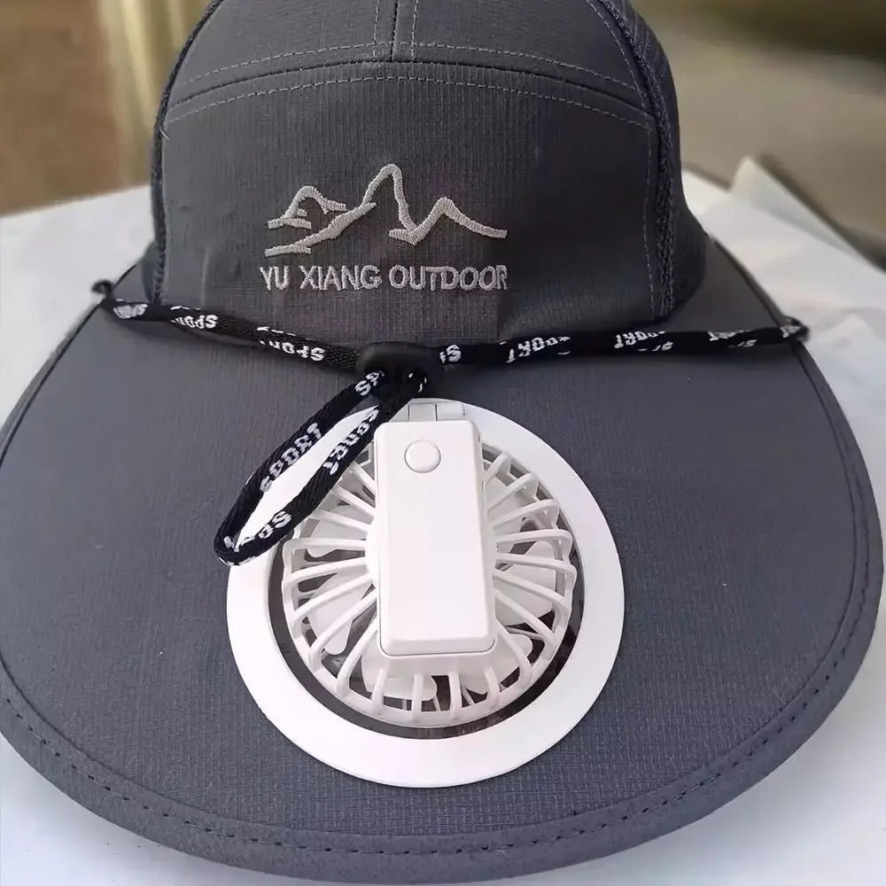 Kappe mit Ventilator – Sommer-USB-Lade-Kühlventilator – Baseballkappe – Outdoor – Golf – Sonnenschutz – 2 Geschwindigkeitsstufen – verstellbare Schirmkappe – Wanderkappe mit Ventilator