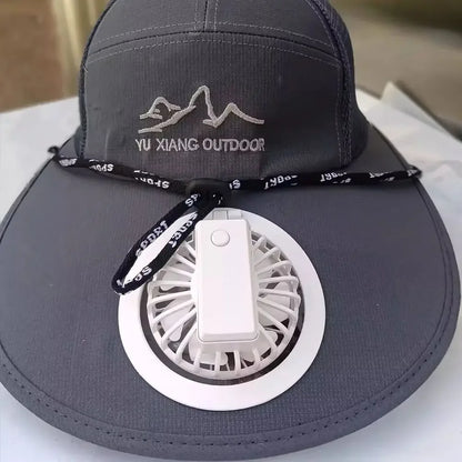 Kappe mit Ventilator – Sommer-USB-Lade-Kühlventilator – Baseballkappe – Outdoor – Golf – Sonnenschutz – 2 Geschwindigkeitsstufen – verstellbare Schirmkappe – Wanderkappe mit Ventilator