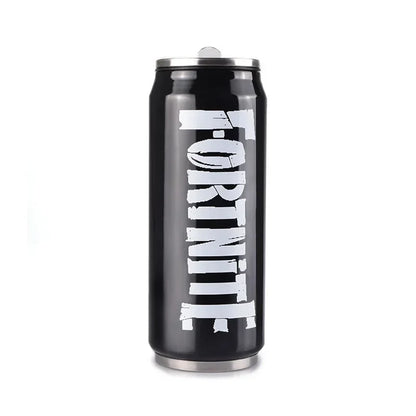 Copo Fortnite com Palhinha para Água, Caneca Desportiva de Exterior em Aço Inoxidável, Copo Portátil de Estudante para Café, 450ML, Presente de Aniversário