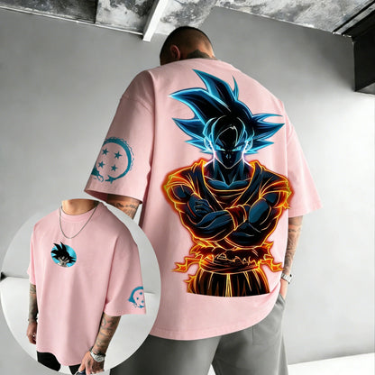 Dragon Ball Anime Cotton T-shirt Summer New Goku Printed Men's and Women's Hip Hop Oversized Casual Short Sleeve Top