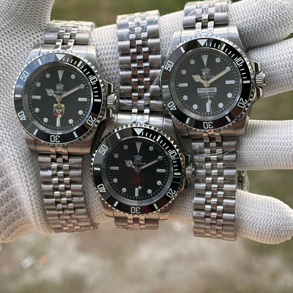 STEELDIVE SD1954 Black Dial 41MM Stainless Steel NH35 Automatic Movement What Ghost Mens 300M Dive Watch  Sapphire Glass