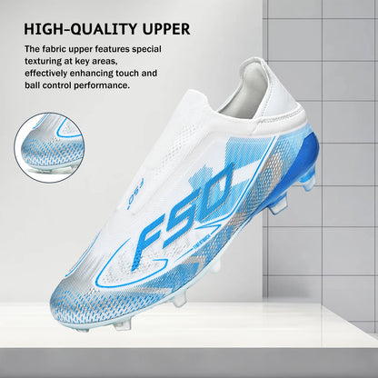 AG/FG Soccer Cleats for Men Women Kids Youth PU Fabric Upper TPU Sole Non-Slip Wear-Resistant for Natural Grass Sports Pitch Training