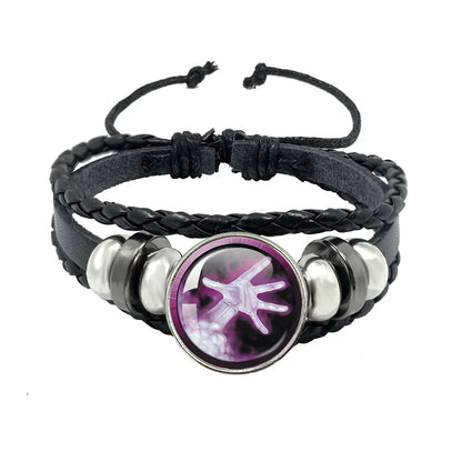 Classic Games World Of Warcraft Hearthstone Glass Leather Rope Bracelet For WOW Alliance and Horde Combatant Gift