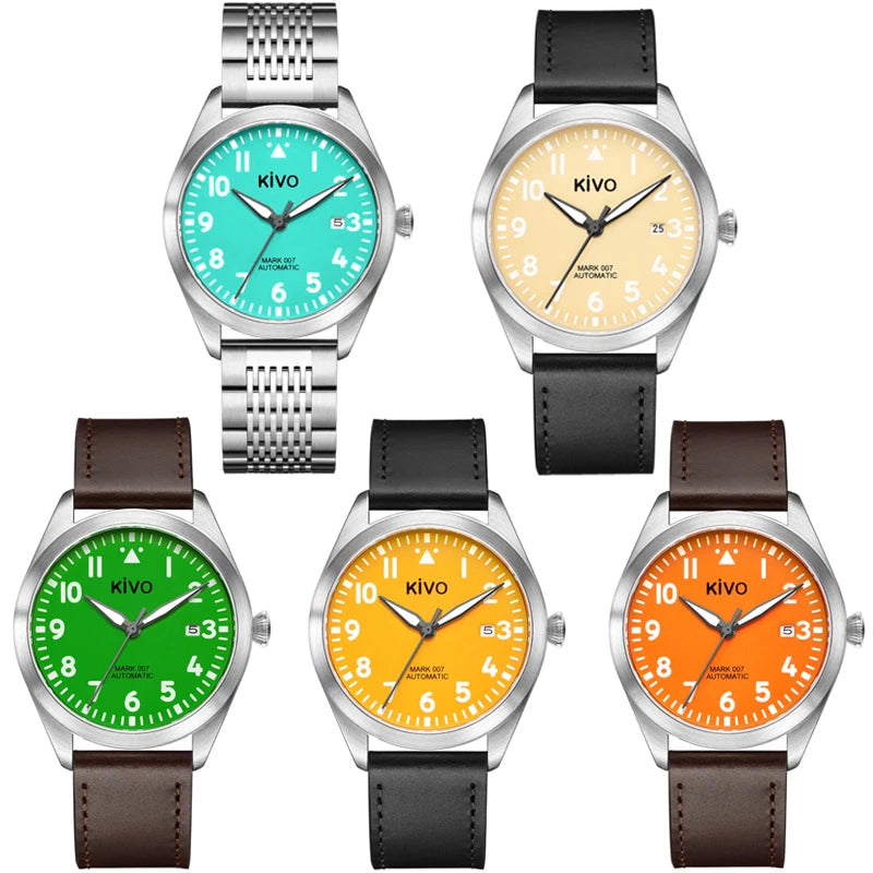 Swiss Aviator Pilot Automatic Watch Field Mechanical Timepieces Fliegeruhr Flieger Wristwatch Reloj Aviador Piloto Clock Uhr