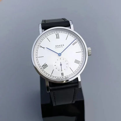 Men's 38mm automatic mechanical watch suitable for Seagull ST1701 self-winding movement, waterproof transparent back wristwatch.